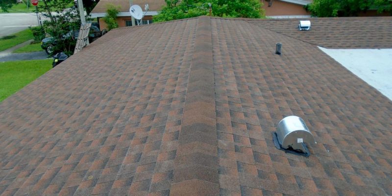 After photo of new dimensional shingle roof area