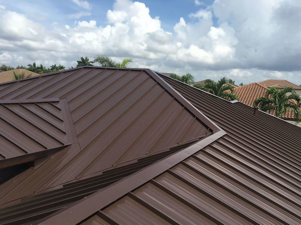 Close-up photo of galvalume metal roof after installation.