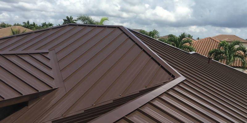 Close-up photo of galvalume metal roof after installation.