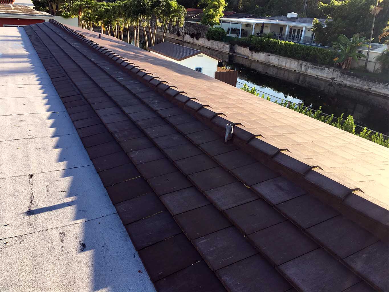 Flat tile roof replacement in South Miami