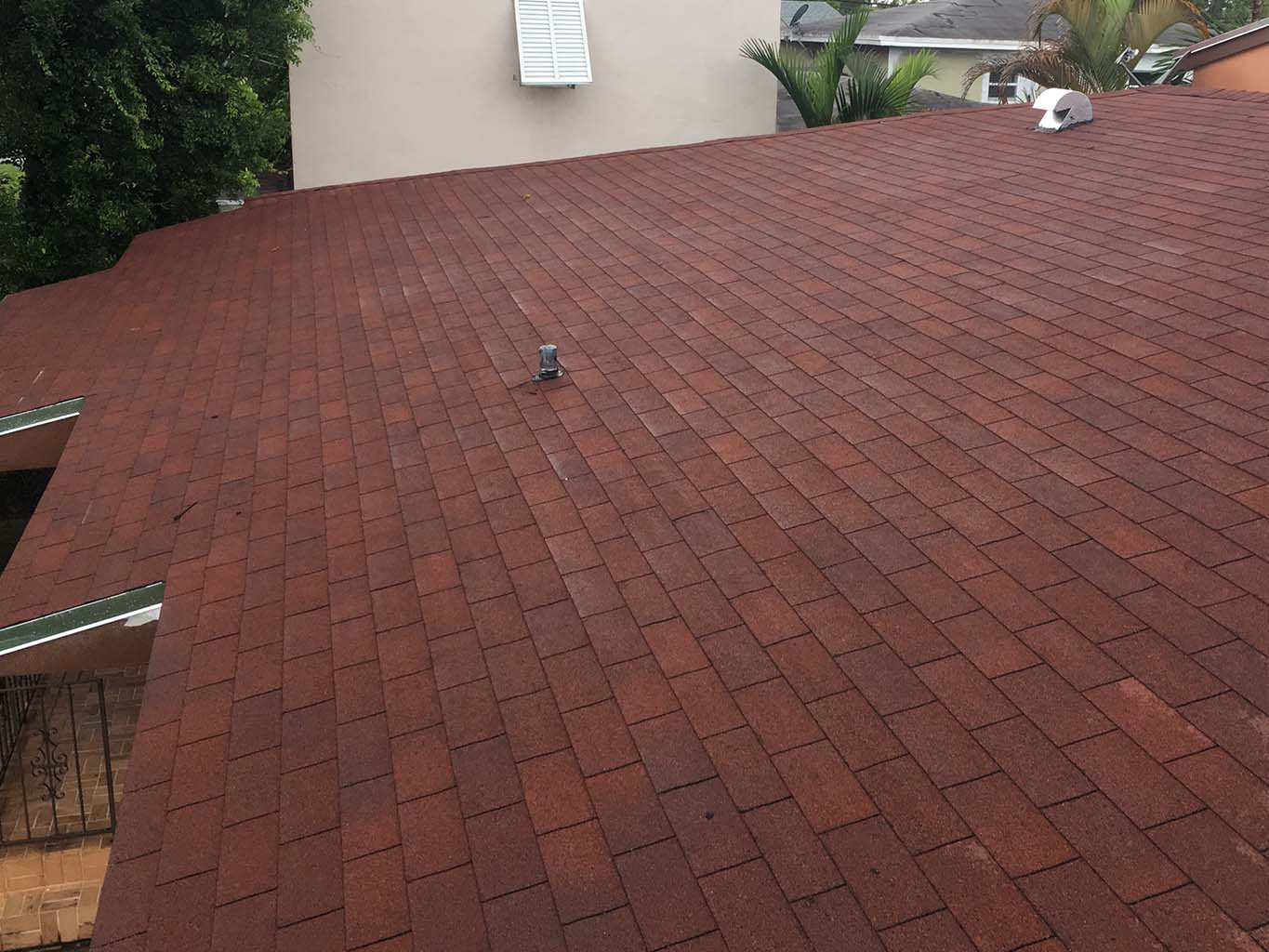 New 3-Tab red shingle roof in the City of Miami