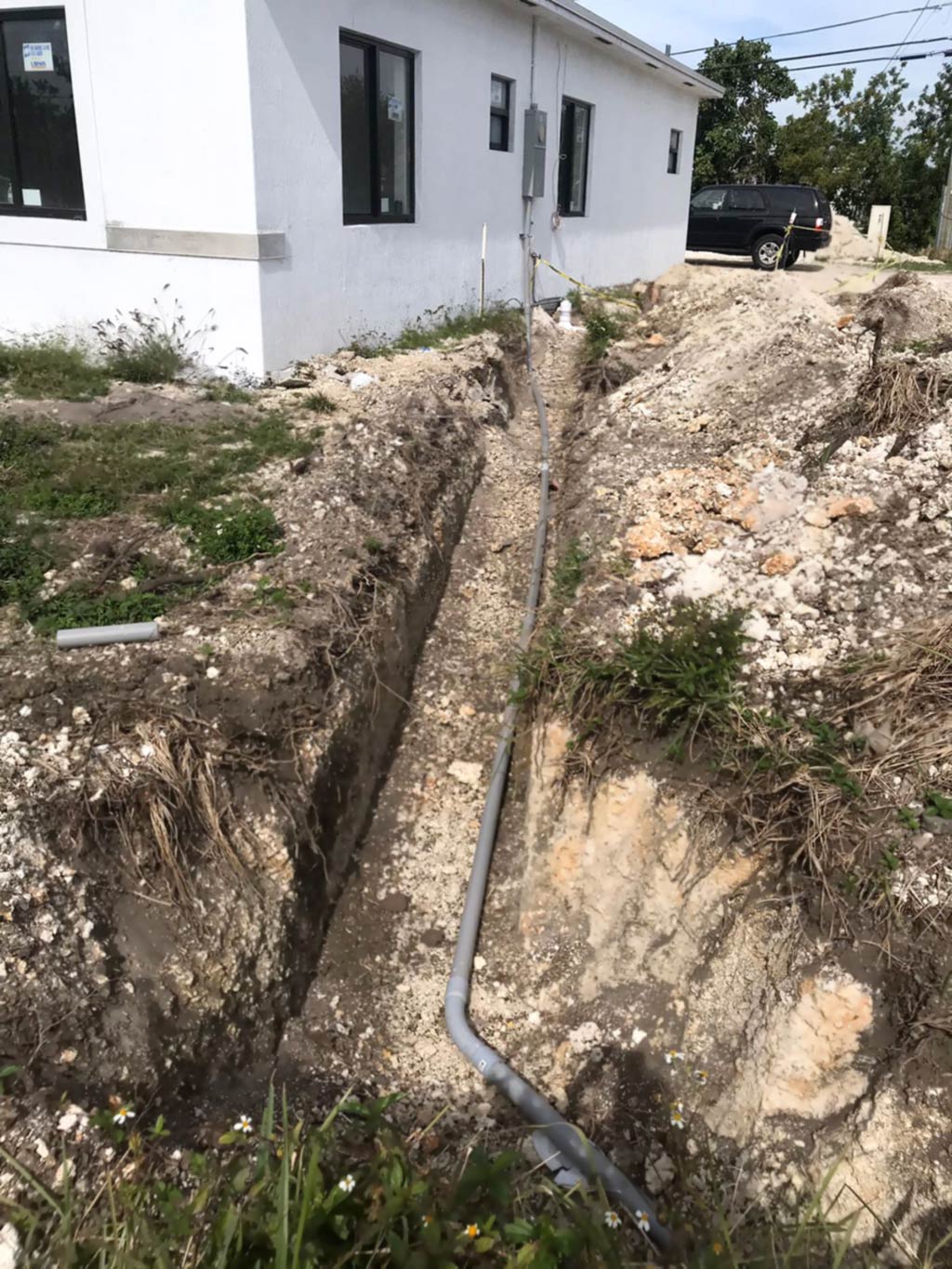 Trench & underground electrical conduit connection to FP&L