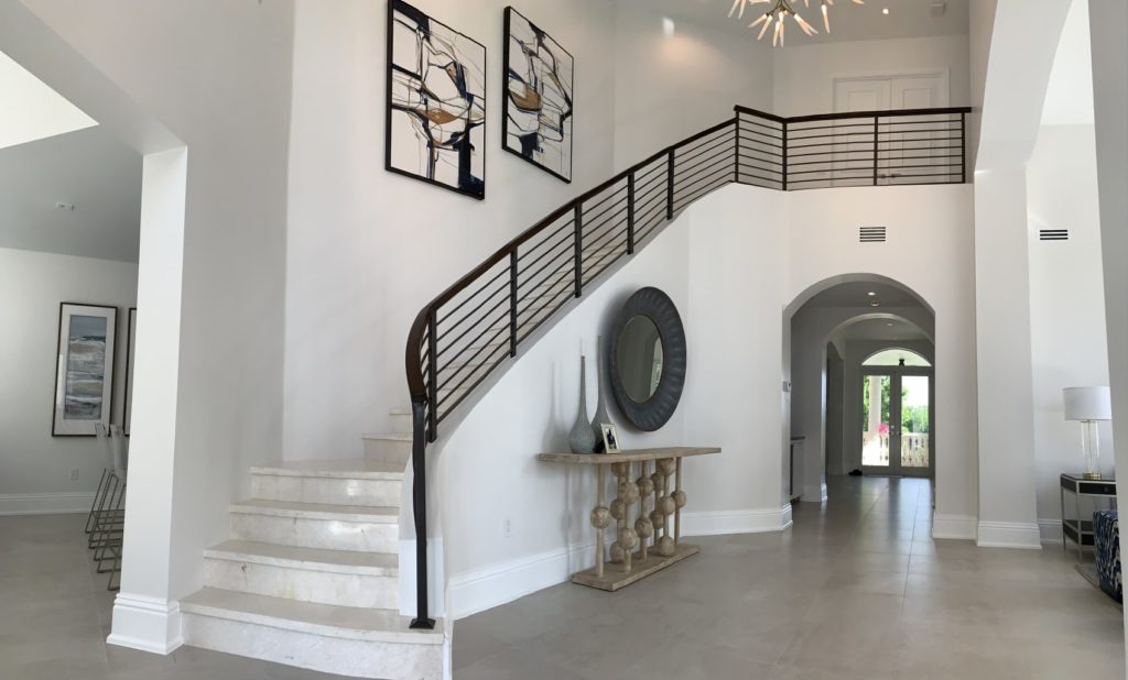 Renovated foyer area of this Coral Gables home.