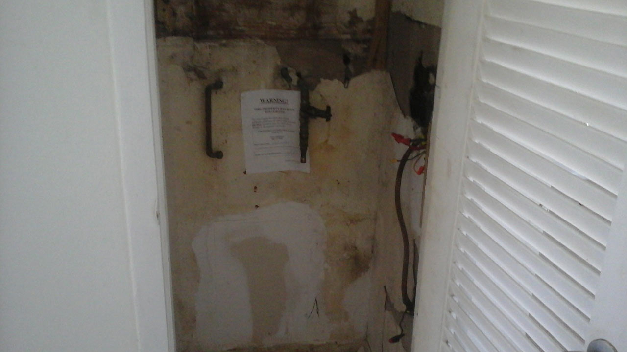 Before photo of missing water heater