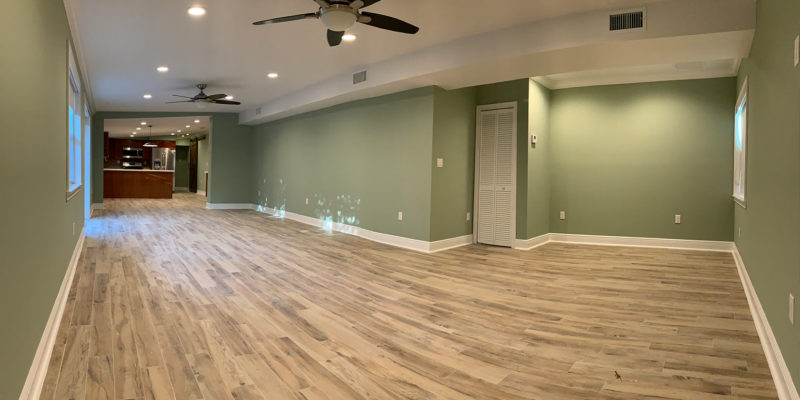 Interior after photo of a 700 sq. ft. family room addition.