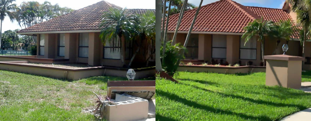 Before and after R.E.O. property with fixed code violations