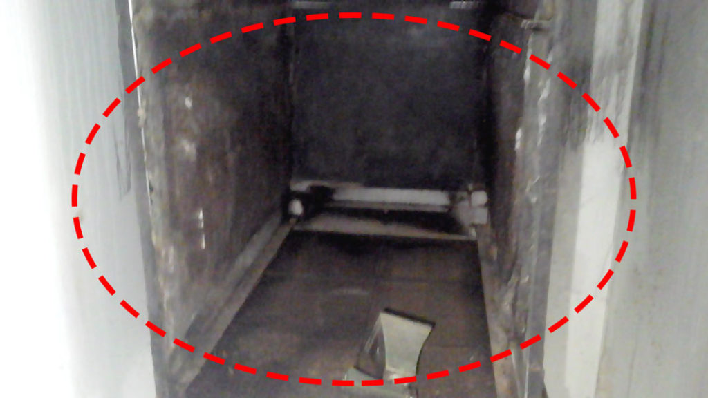 Photo of vandalized air handler