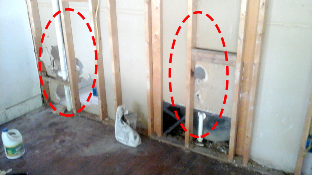 Photo of vandalized copper plumbing