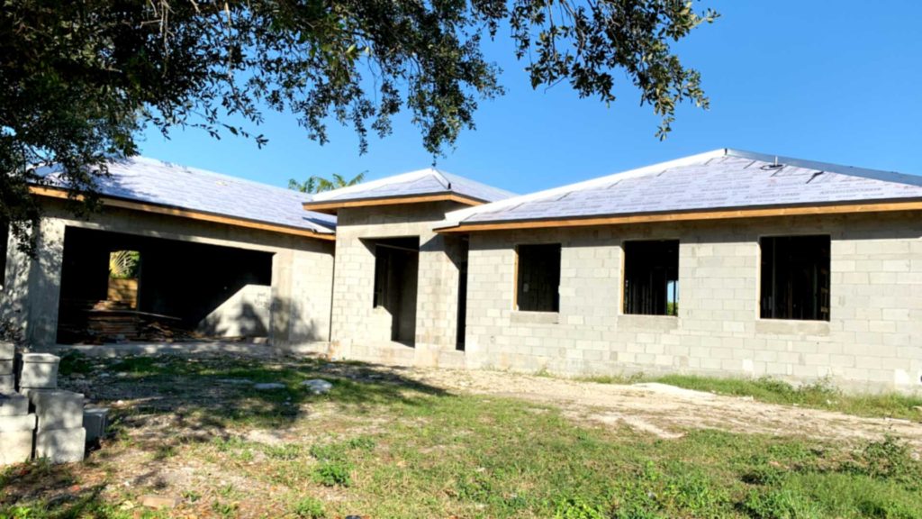 Dry-in stage completed with foundation, exterior shell and roof